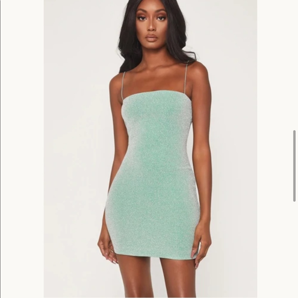 Meshki Mia Thin Strap Shimmer Dress - mint